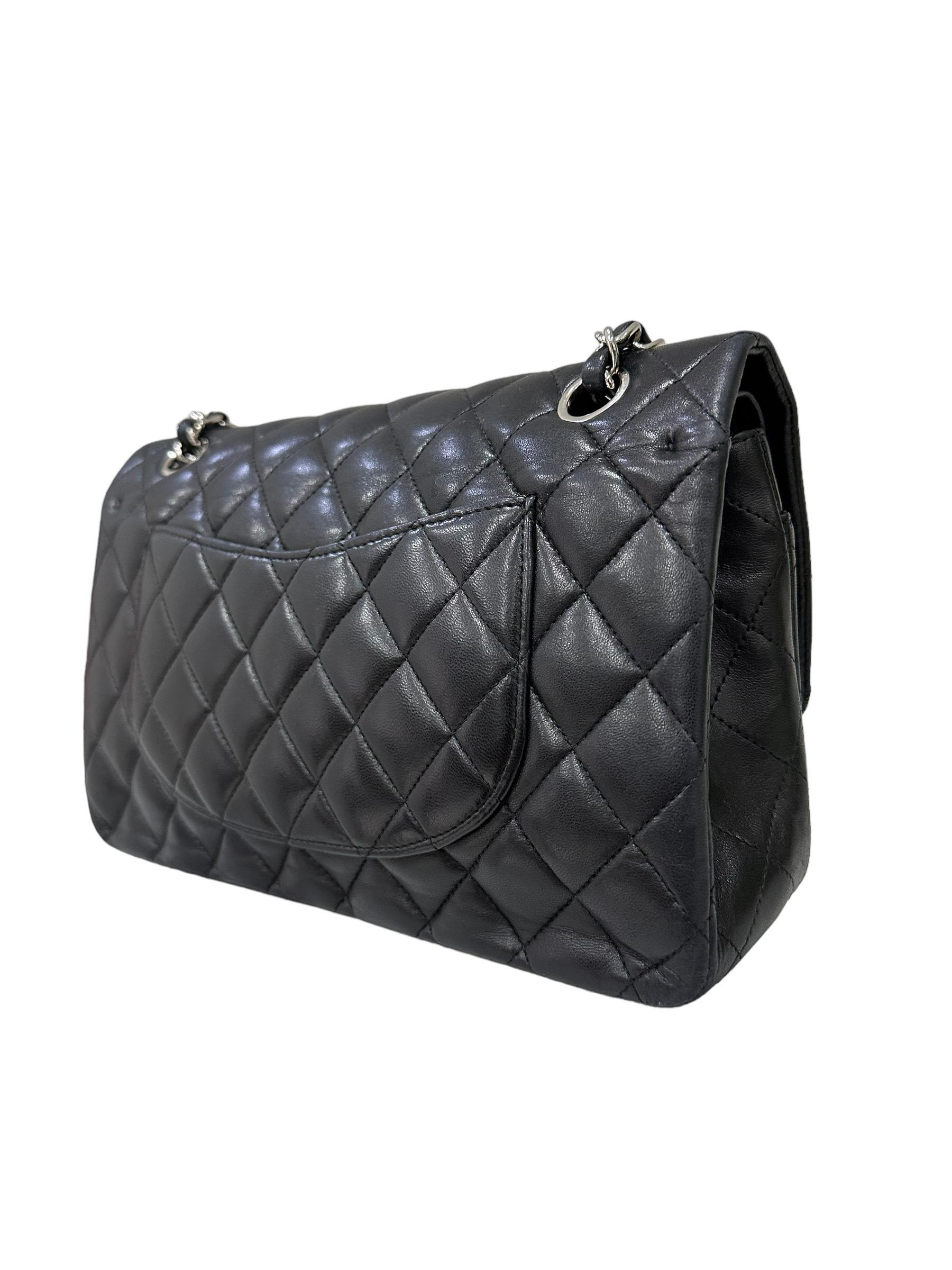 2008 Chanel. 2.55 Timeless Black Leather Shoulder Bag 4