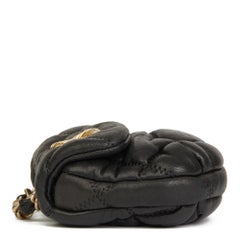 2008 Chanel Black Bubble Quilted Lammleder Micro Flap Bag