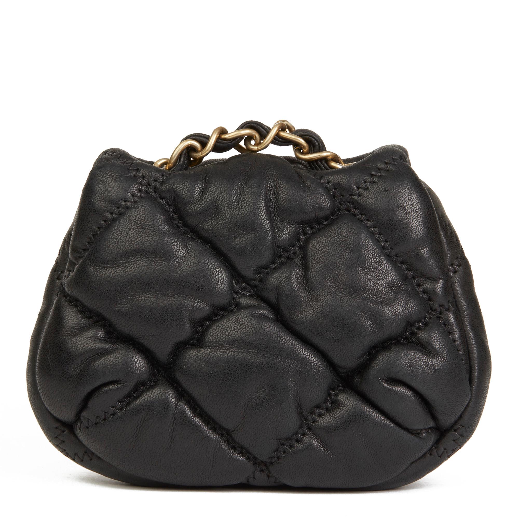 2008 Chanel Black Bubble Quilted Lammleder Micro Flap Bag im Zustand „Hervorragend“ in Bishop's Stortford, Hertfordshire