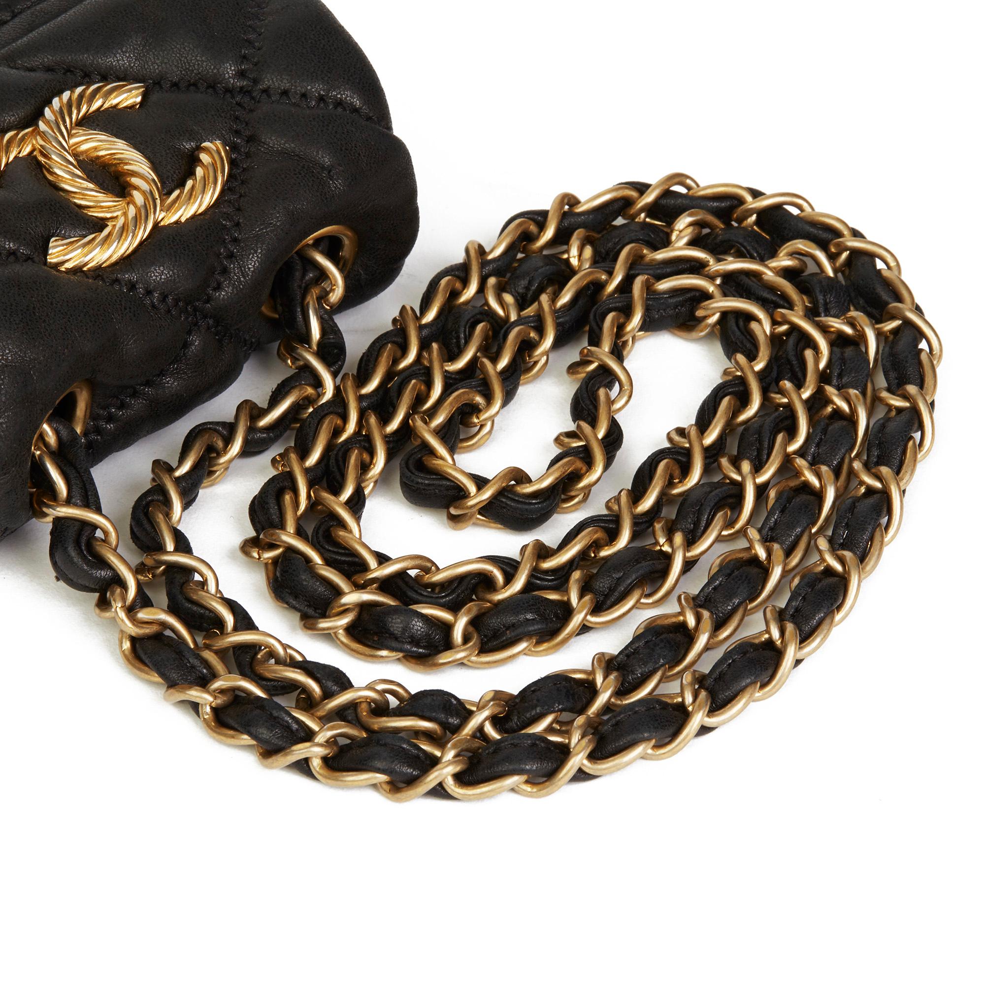 2008 Chanel Black Bubble Quilted Lammleder Micro Flap Bag 2