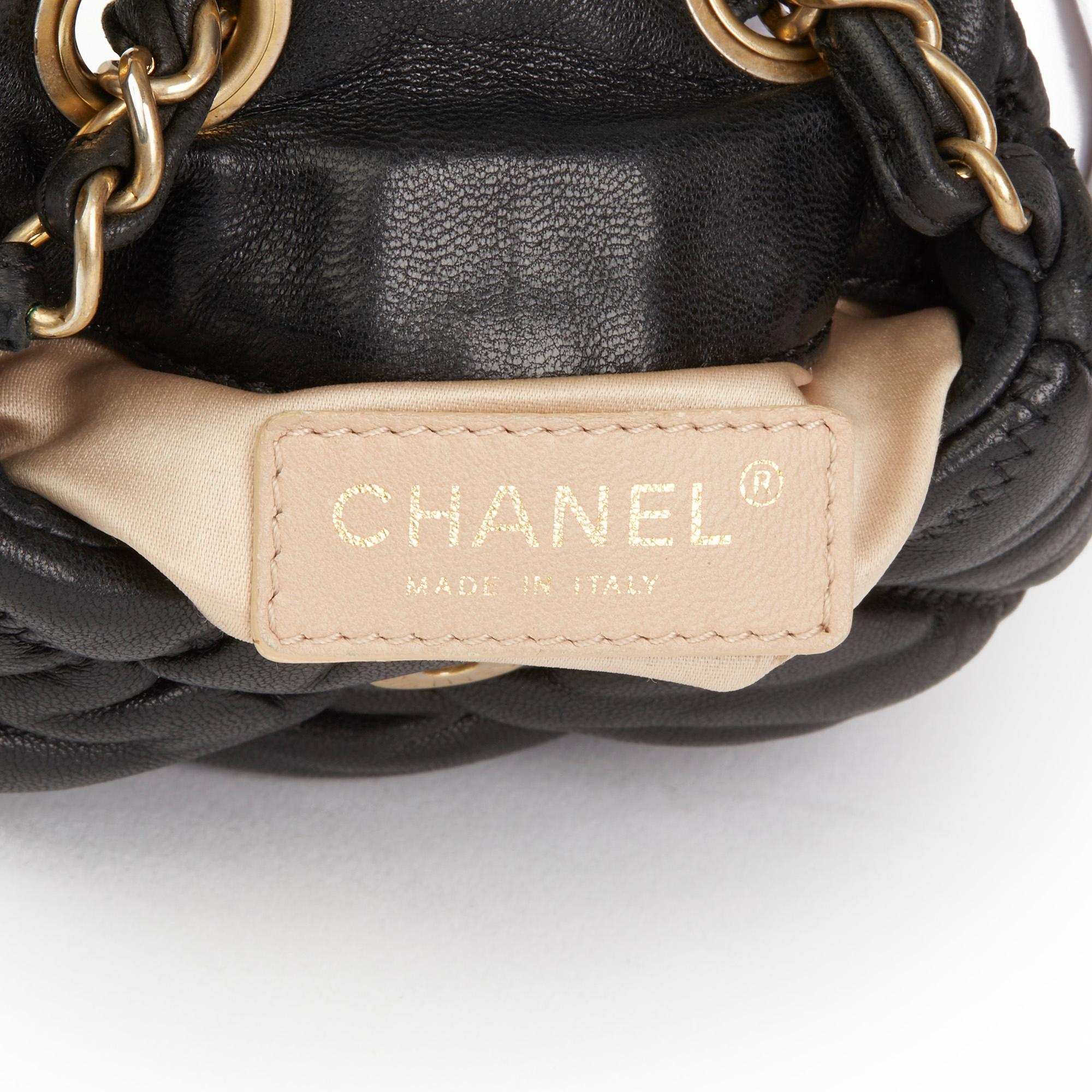 2008 Chanel Black Bubble Quilted Lammleder Micro Flap Bag 3