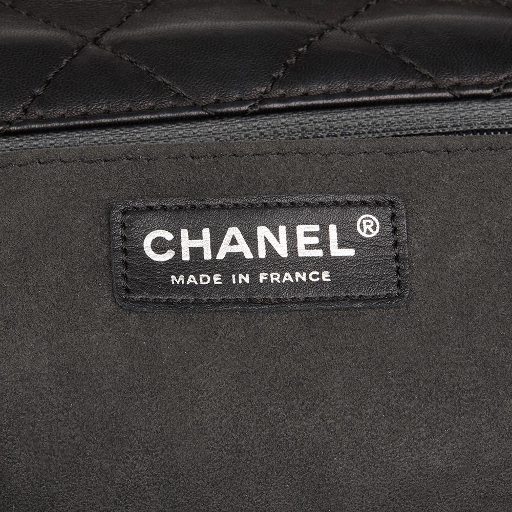 2008 Chanel Black Lambskin & Mongolian Goat Fur Tibet Flap Bag Micro Charm Set 2