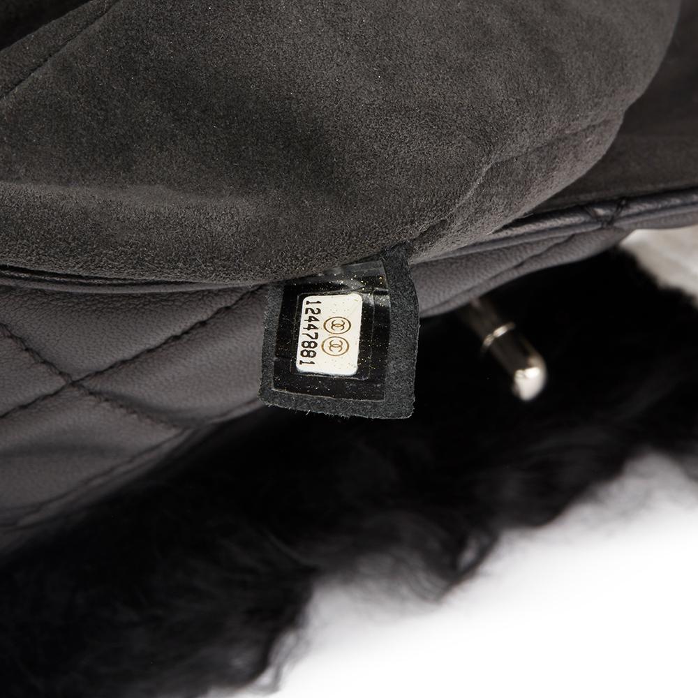 2008 Chanel Black Lambskin & Mongolian Goat Fur Tibet Flap Bag Micro Charm Set 3