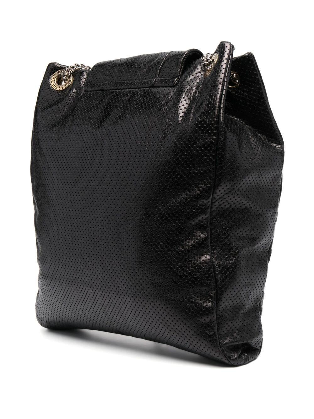 2008 Chanel Black Perforated Leather Shoulder Tote Bag In Excellent Condition In Paris, FR