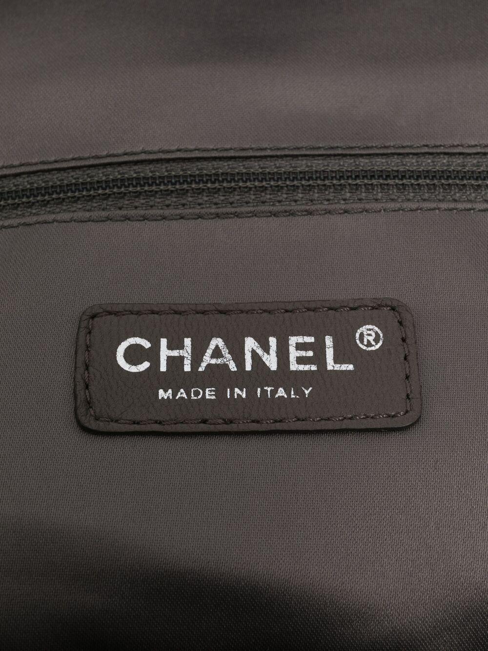 2008 Chanel Black Perforated Leather Shoulder Tote Bag 1