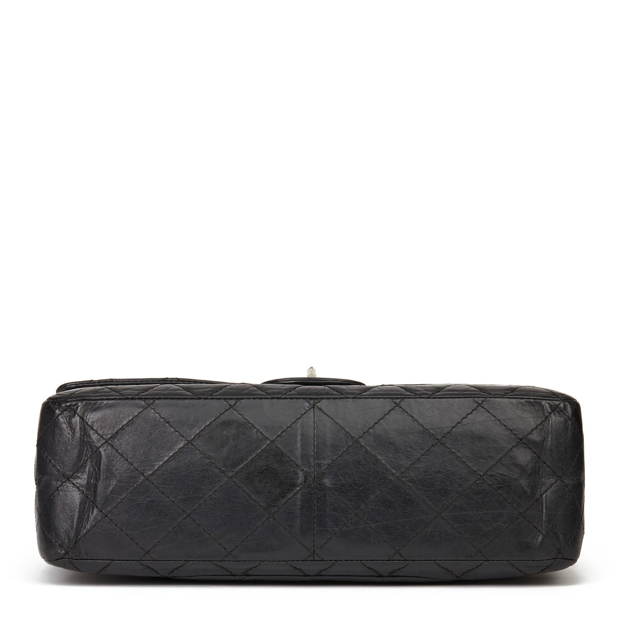 2008 Chanel Black Quilted Aged Calfskin Leather 2.55 Reissue 227 Double Flap Bag 2