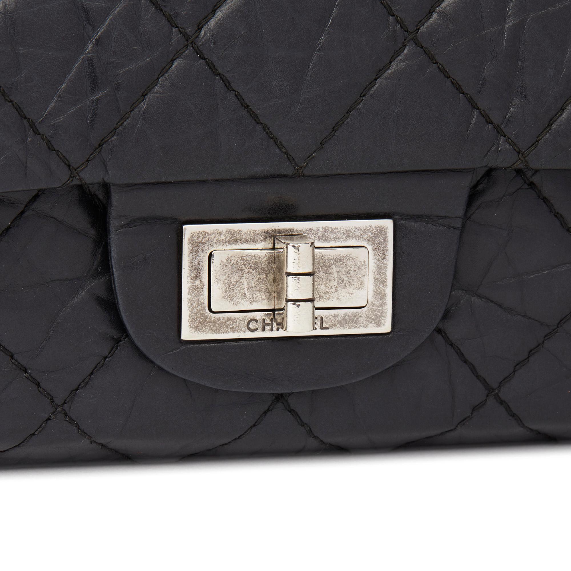 2008 Chanel Black Quilted Aged Calfskin Leather 2.55 Reissue 227 Double Flap Bag 3