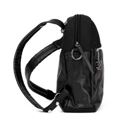 2008 Chanel Black Quilted Coated Canvas Convertible Backpack