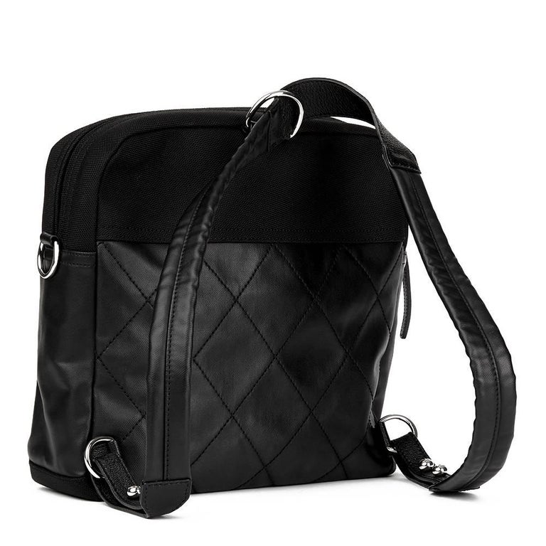 2008 Chanel Black Quilted Coated Canvas Convertible Backpack at 1stDibs ...