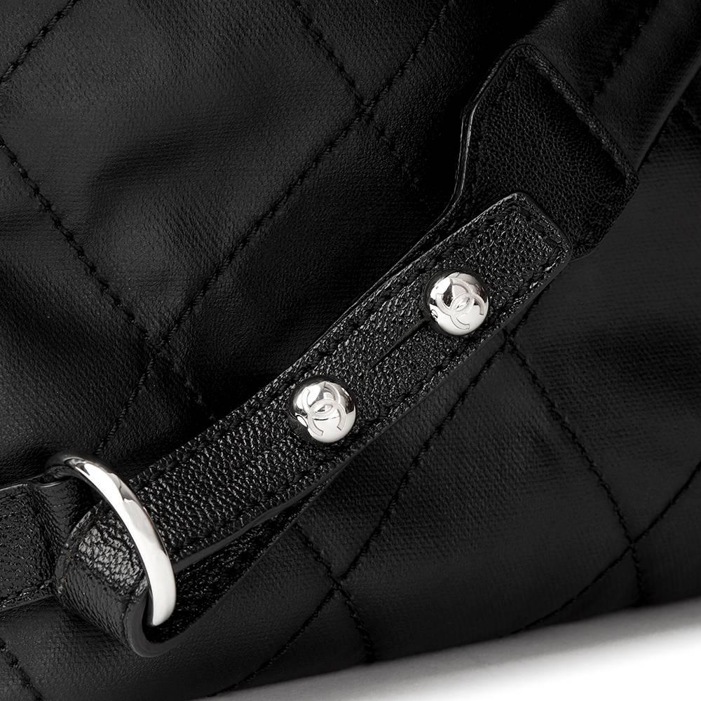 2008 Chanel Black Quilted Coated Canvas Convertible Backpack 1