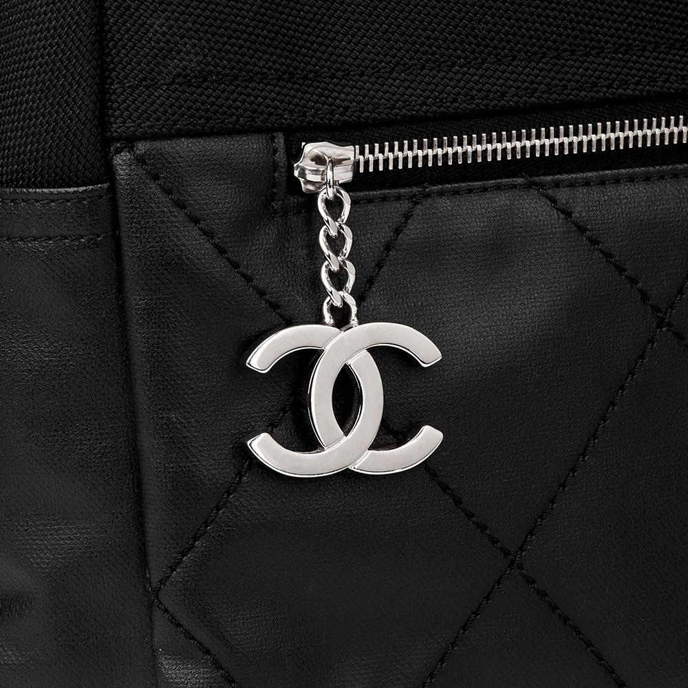 2008 Chanel Black Quilted Coated Canvas Convertible Backpack 2