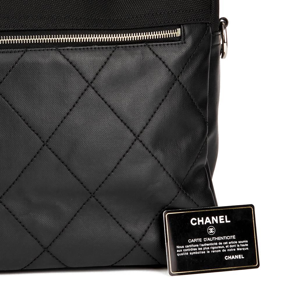 2008 Chanel Black Quilted Coated Canvas Convertible Backpack 4