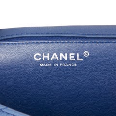 2008 Chanel Blue Quilted Caviar Leather Jumbo Classic Single Flap Bag