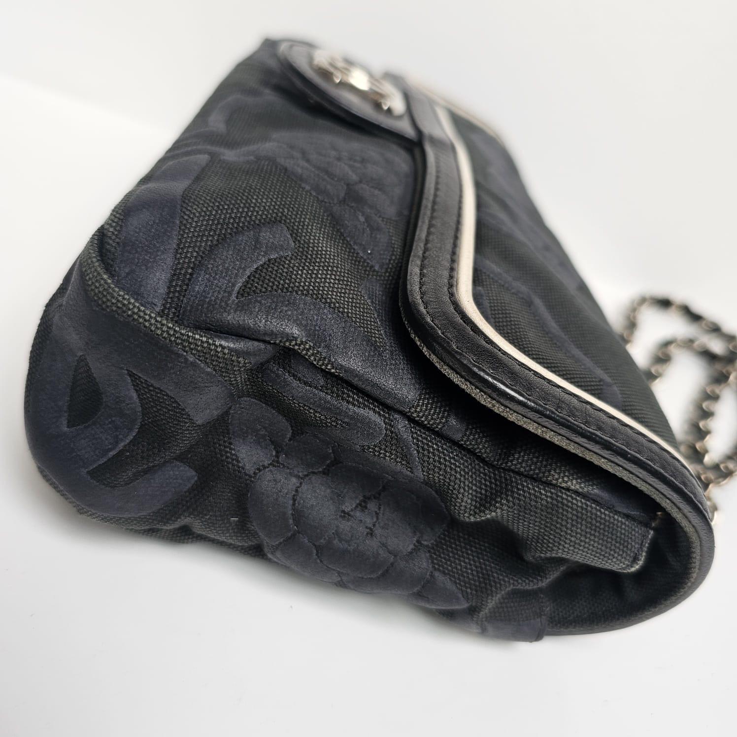 2008 Chanel Canvas Camellia Medium Flap Bag For Sale 7