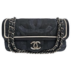 2008 Chanel Canvas Camellia Medium Flap Bag