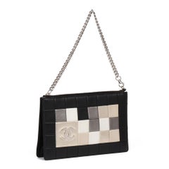 2008 Chanel Chanel Black, White, Beige, Gold & Bronze Quilted Lambskin Wristlet