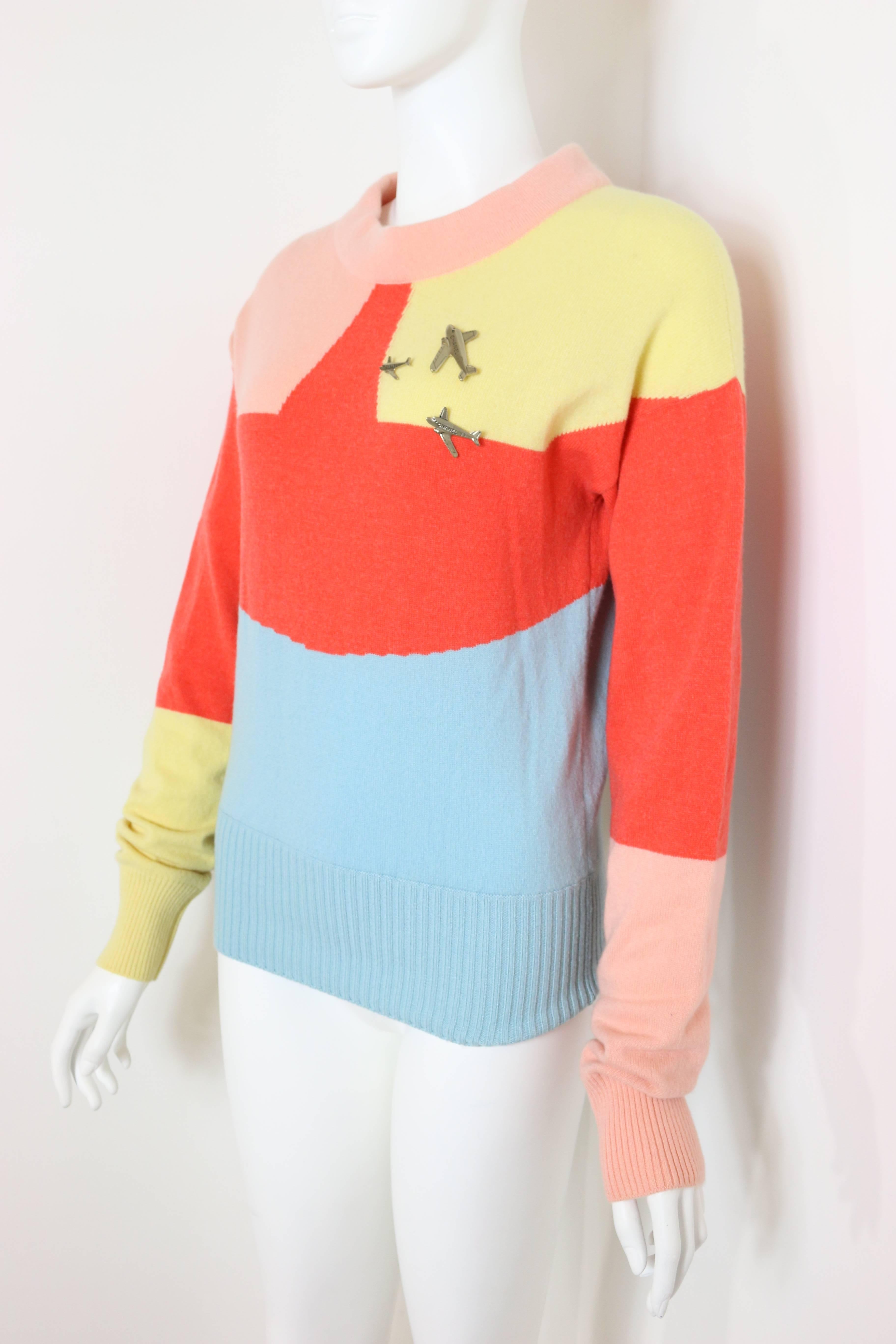 2008 Chanel Colour Blocked Cashmere Sweater In Excellent Condition For Sale In Sheung Wan, HK