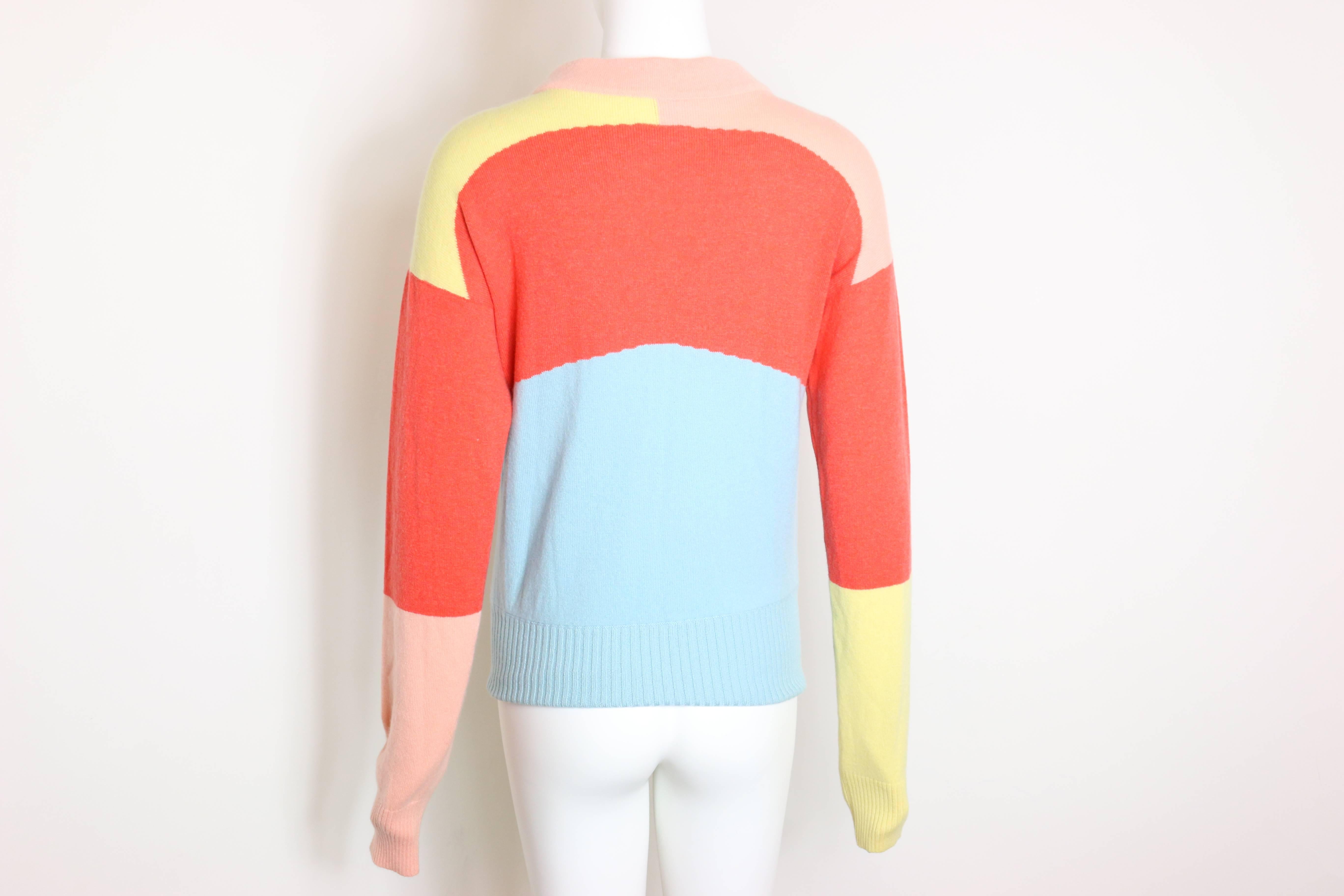 2008 Chanel Colour Blocked Cashmere Sweater For Sale 1