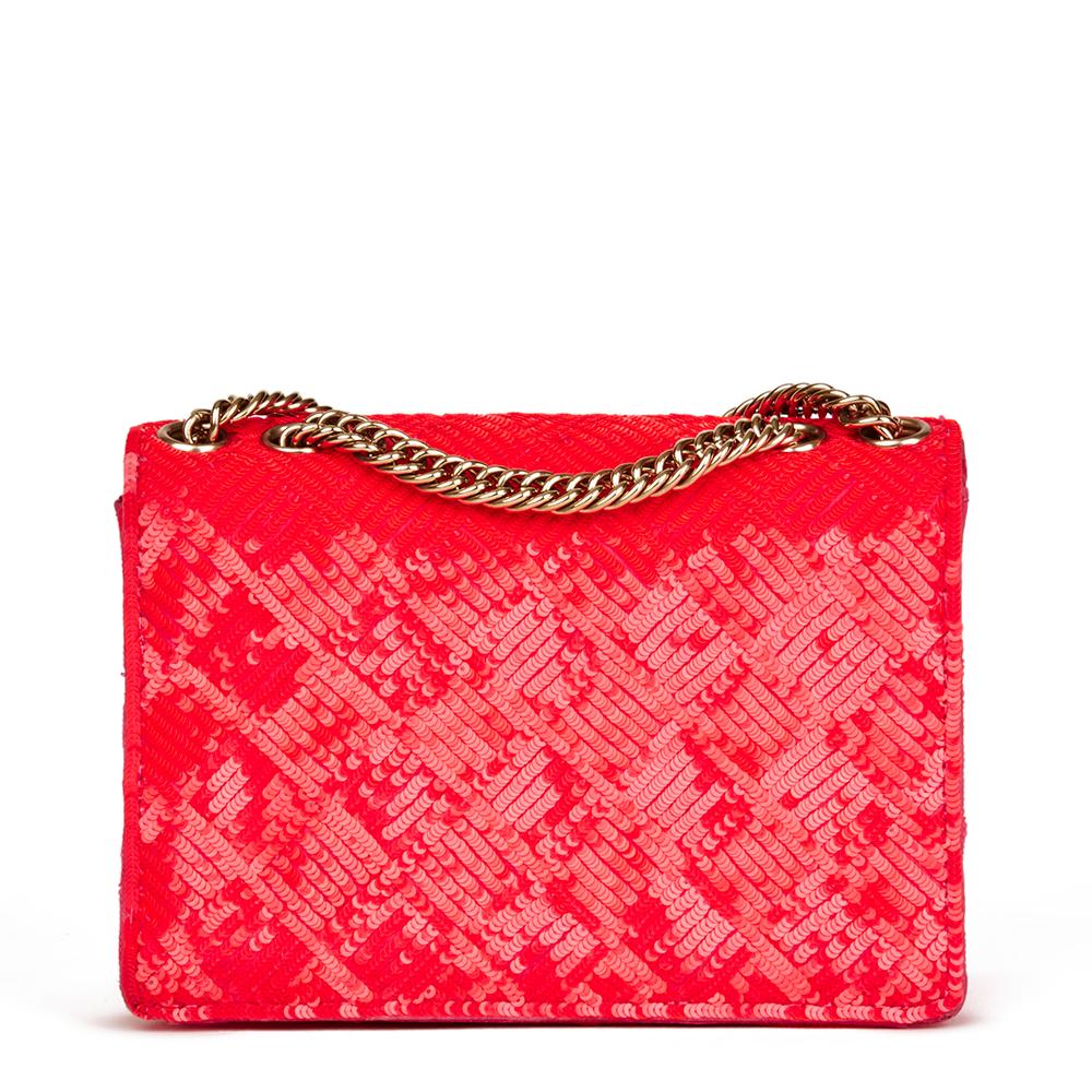 2008 Chanel Fuchsia Sequin Embellished Mini Flap Bag In Excellent Condition In Bishop's Stortford, Hertfordshire