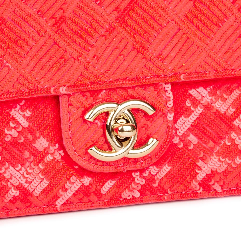 2008 Chanel Fuchsia Sequin Embellished Mini Flap Bag 1