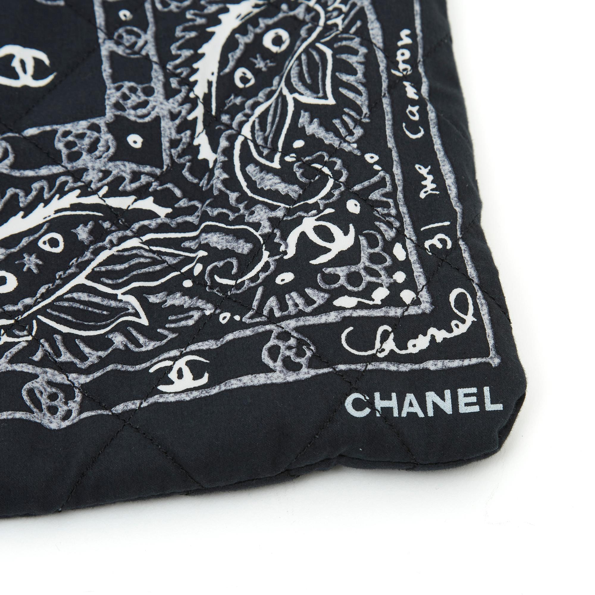 Women's or Men's 2008 Chanel Large Black Bandana Bag Rare