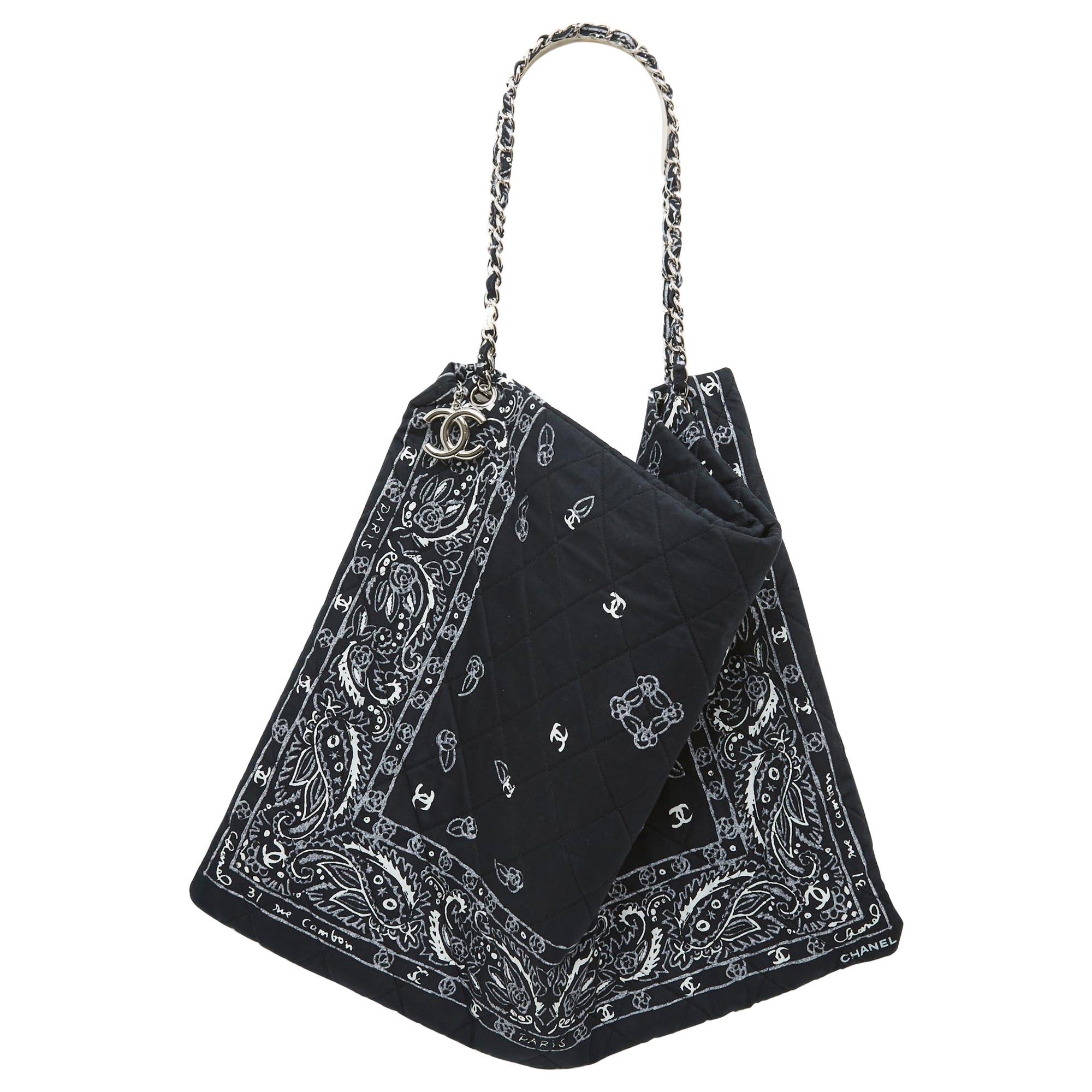 2008 Chanel Large Black Bandana Bag Rare