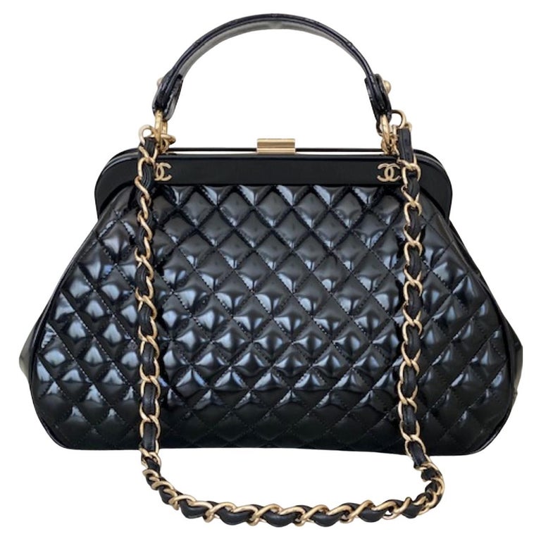 2008 Chanel Mademoiselle patent leather frame bag For Sale at 1stDibs   2008 chanel bag, 2008 chanel handbag collection, leather frame purse