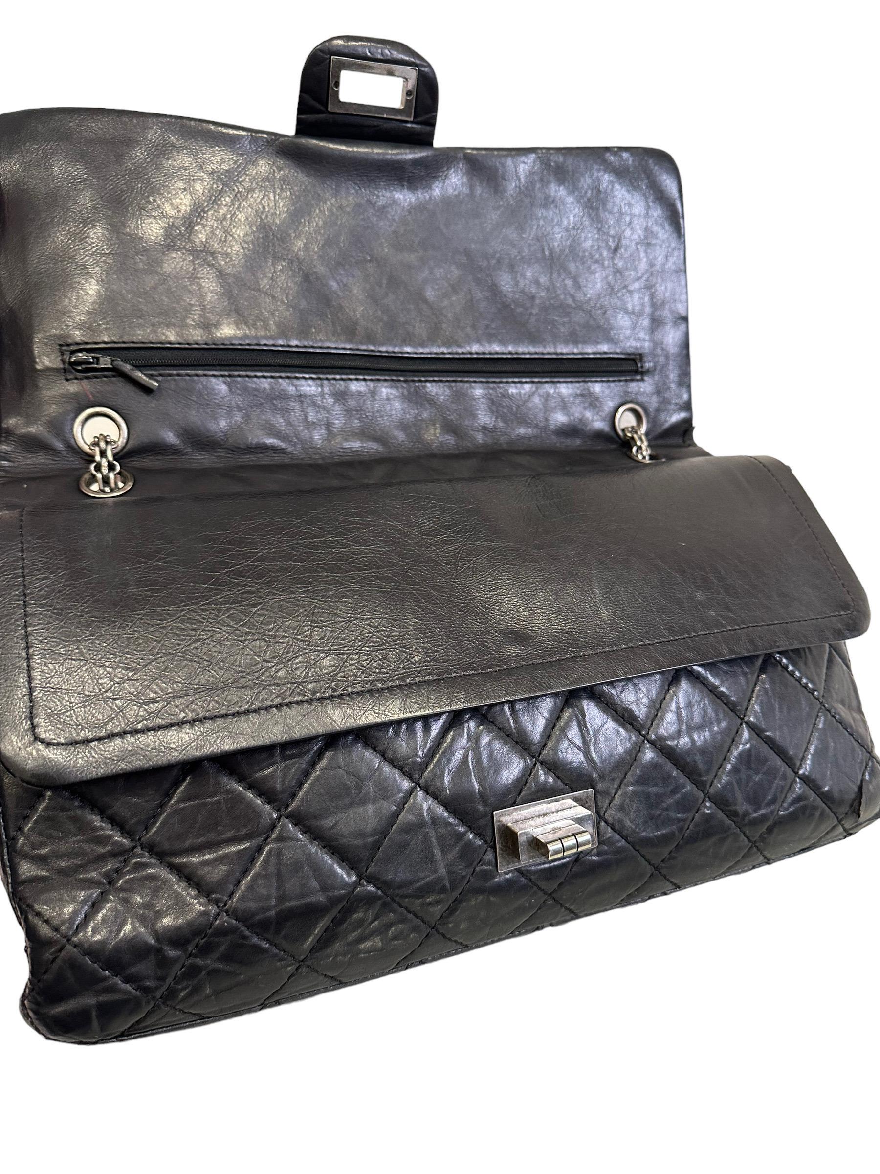 2008 Chanel Reissue Maxi Jumbo Blue Top Shoulder Bag For Sale 14
