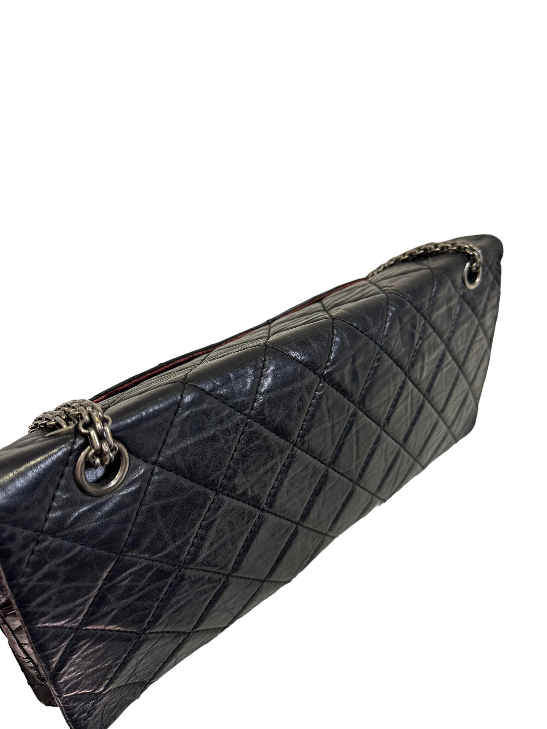 2008 Chanel Reissue Maxi Jumbo Blue Top Shoulder Bag For Sale 2