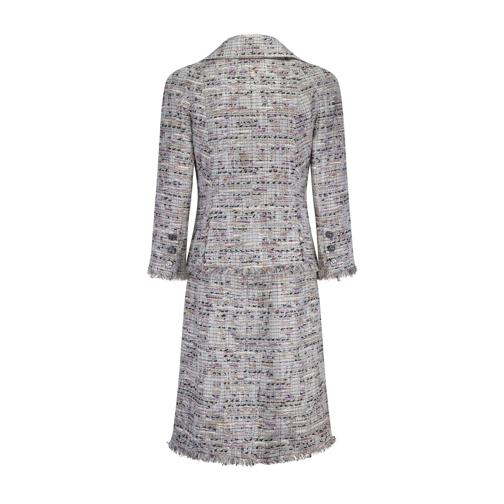 Argento 2008 Chanel Silver Fantasy Tweed Abito doppiopetto in vendita