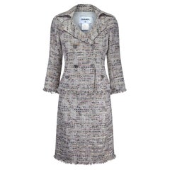2008 Chanel Silver Fantasy Tweed Abito doppiopetto