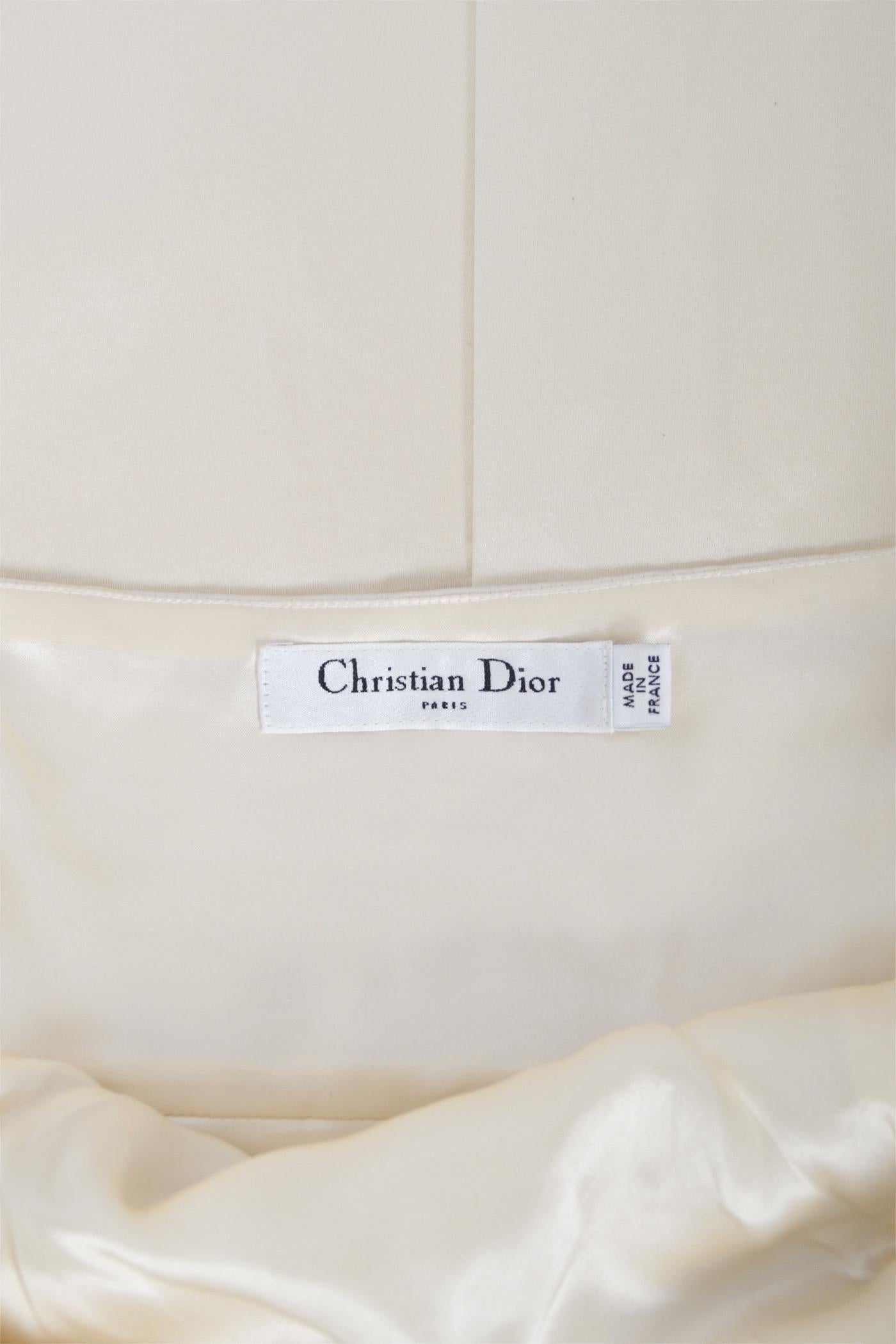 2008 Christian Dior by John Galliano Beaded Ivory Silk Shelf-Bust Hourglass Gown 12