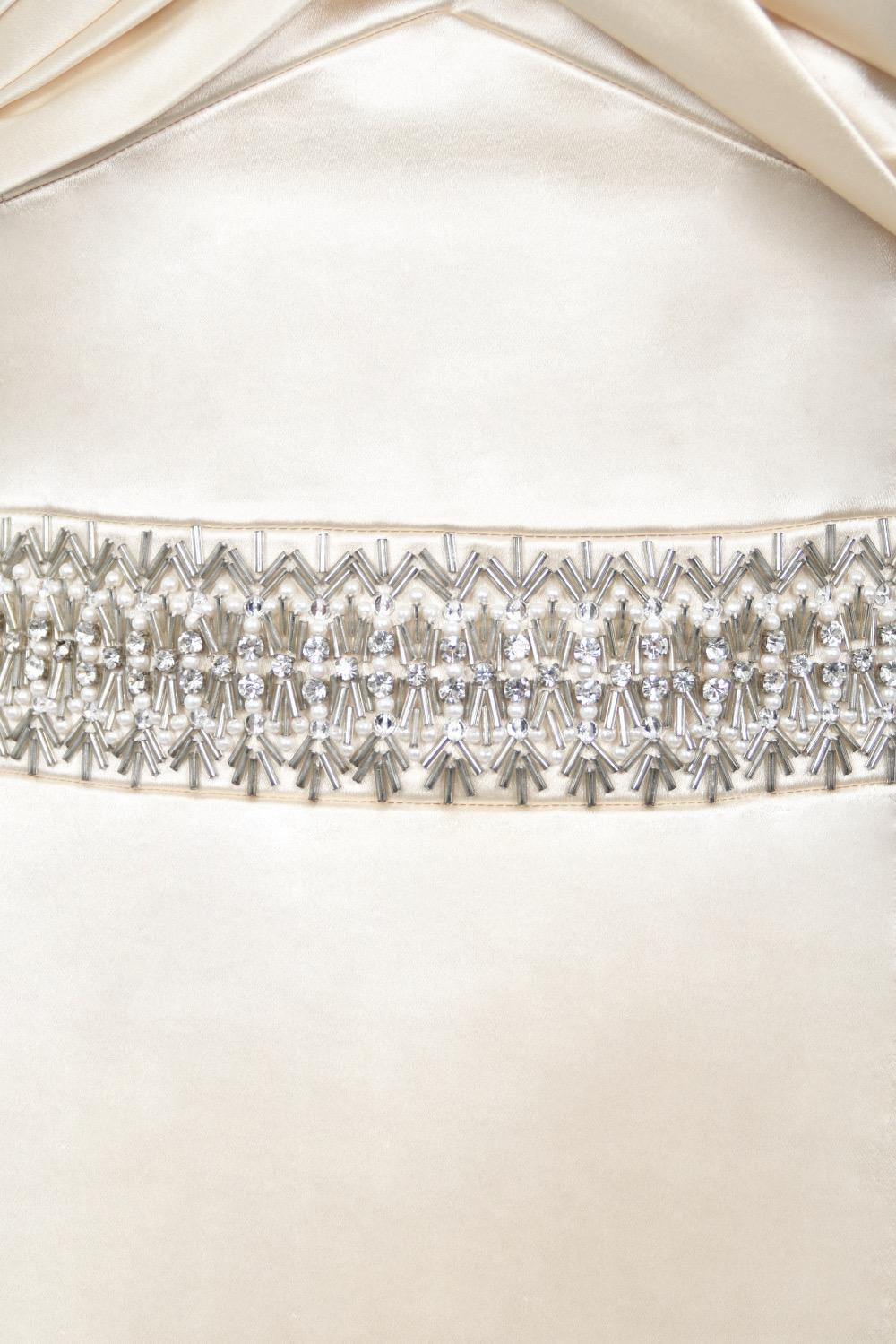 2008 Christian Dior by John Galliano Beaded Ivory Silk Shelf-Bust Hourglass Gown 3