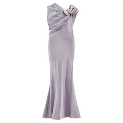 2008 Christian Dior Lilac Ice Blue Dress with Rose Appliqué 2008 Christian Dior Lilac Ice Blue Dress with Rose Appliqué