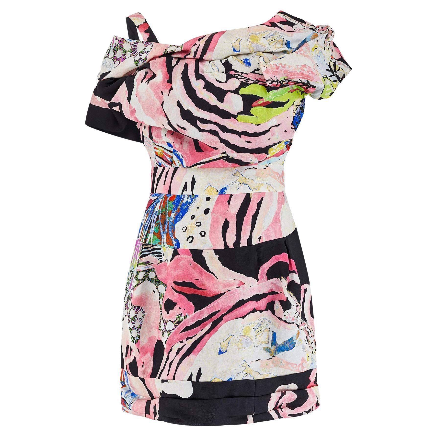2008 Christian Lacroix Runway Documented Pop Art Print Dress