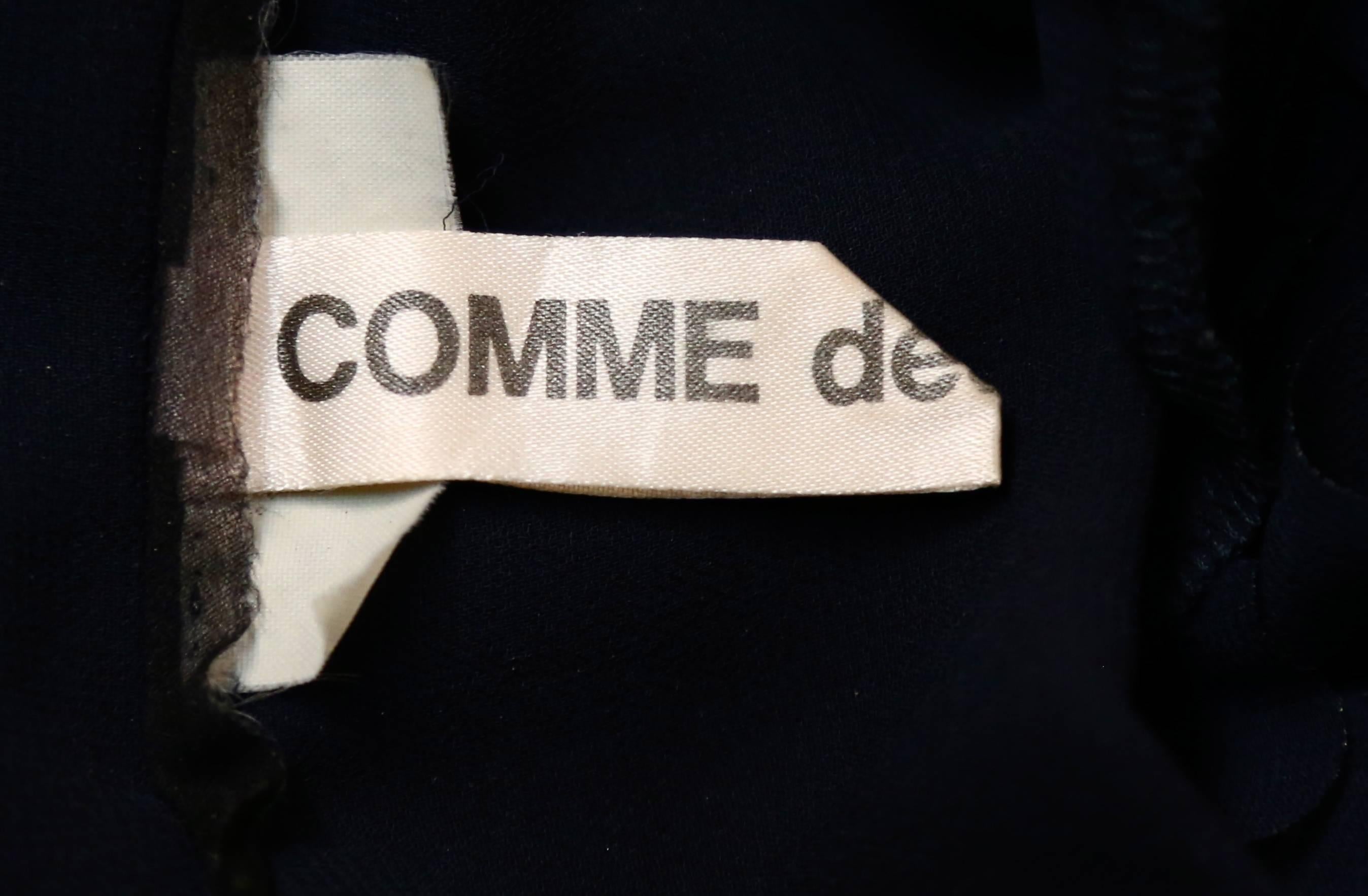2008 COMME DES GARCONS marineblaues durchsichtiges Kleid mit Rüschen im Angebot 5