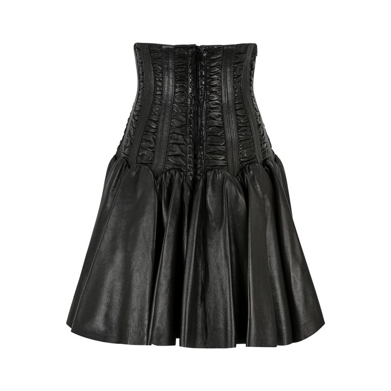 2008 Documented Alaia Leather Corset Skirt For Sale at 1stDibs