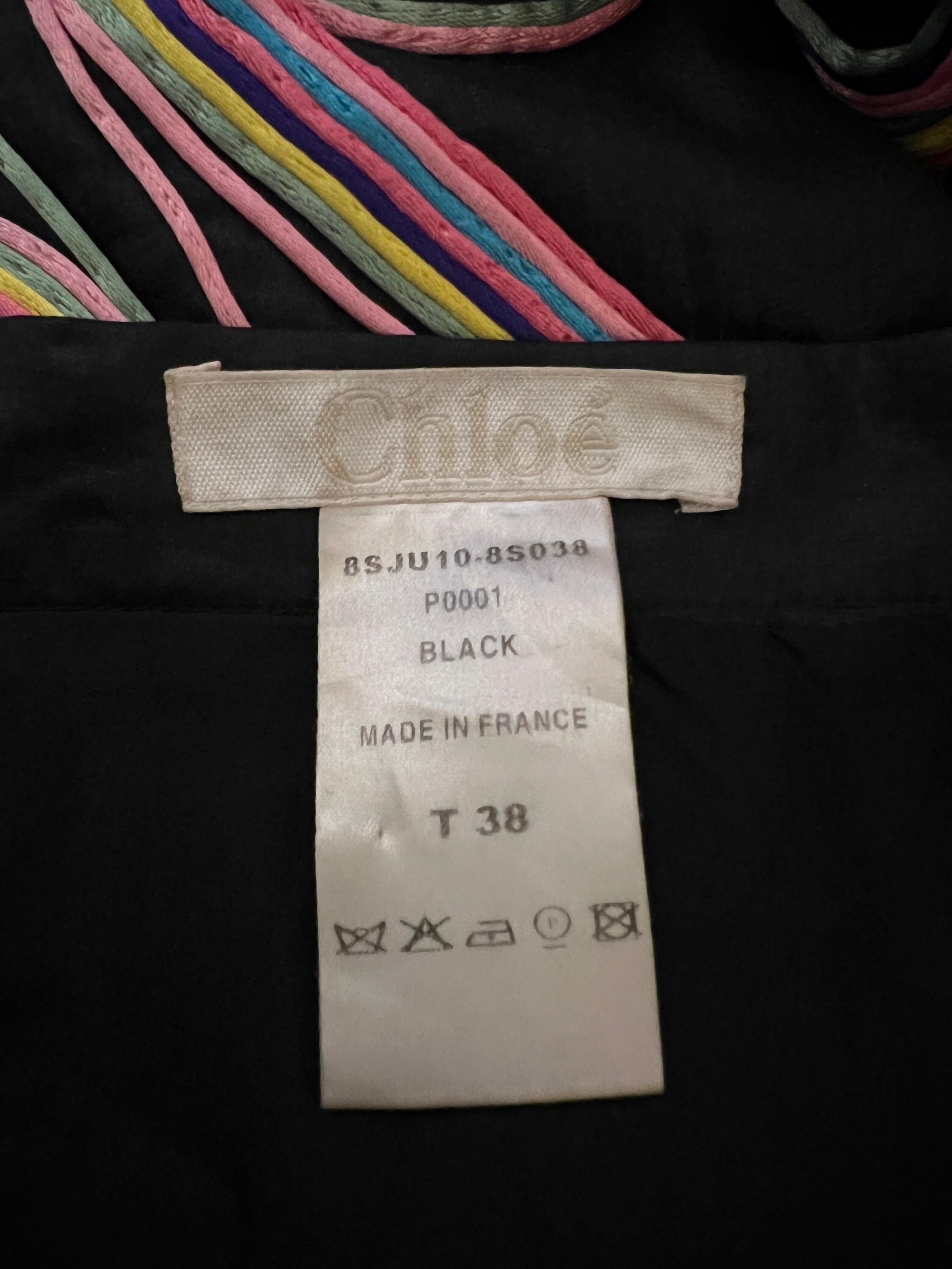 Jupe documentée Chloe Resort Rainbow Ribbonwork 2008 Pour femmes en vente