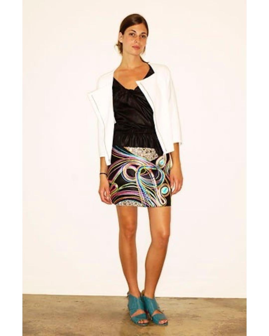 Jupe documentée Chloe Resort Rainbow Ribbonwork 2008 en vente 3