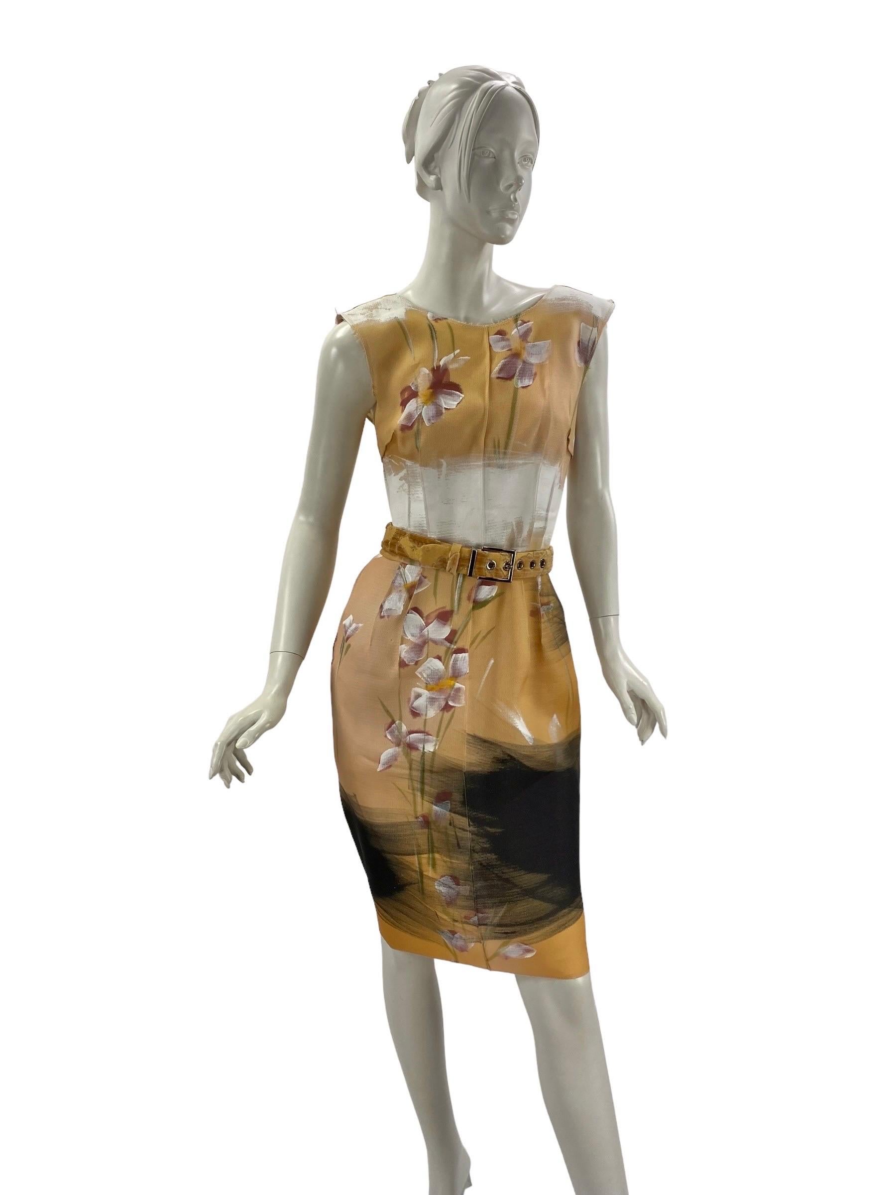 2008 Dolce & Gabbana Hand Painted Limited Edition 46/150 Runway Dress Italian 38 In Excellent Condition For Sale In Montgomery, TX