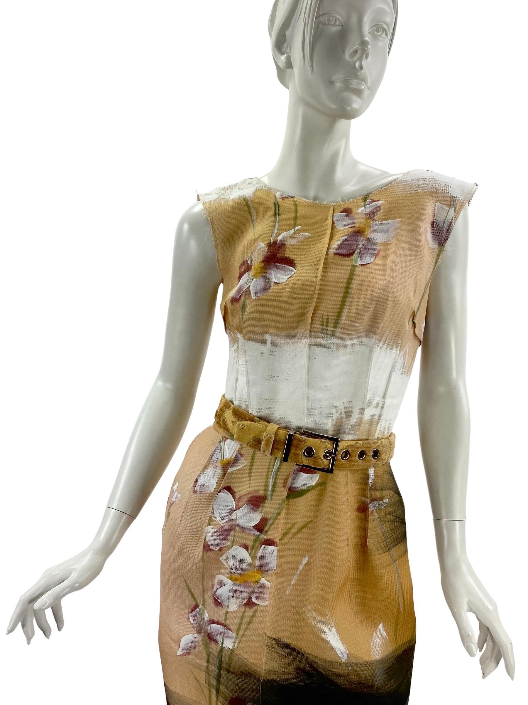 Women's 2008 Dolce & Gabbana Hand Painted Limited Edition 46/150 Runway Dress Italian 38 For Sale