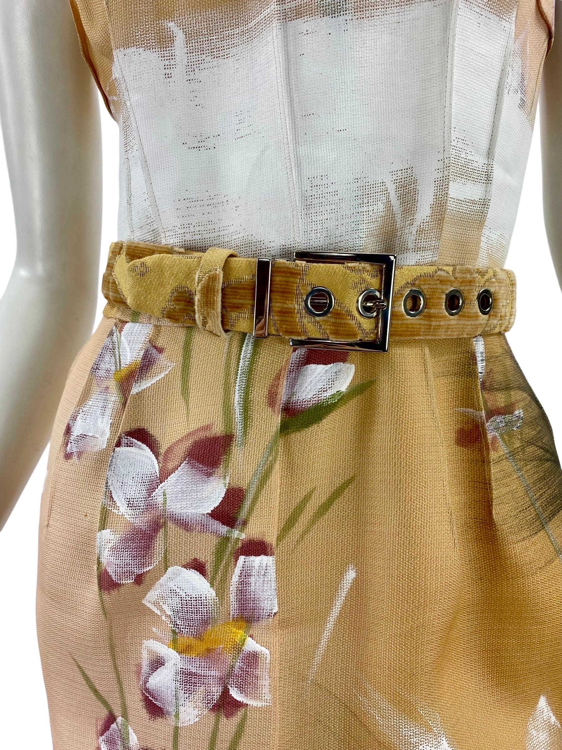 2008 Dolce & Gabbana Hand Painted Limited Edition 46/150 Runway Dress Italian 38 For Sale 2