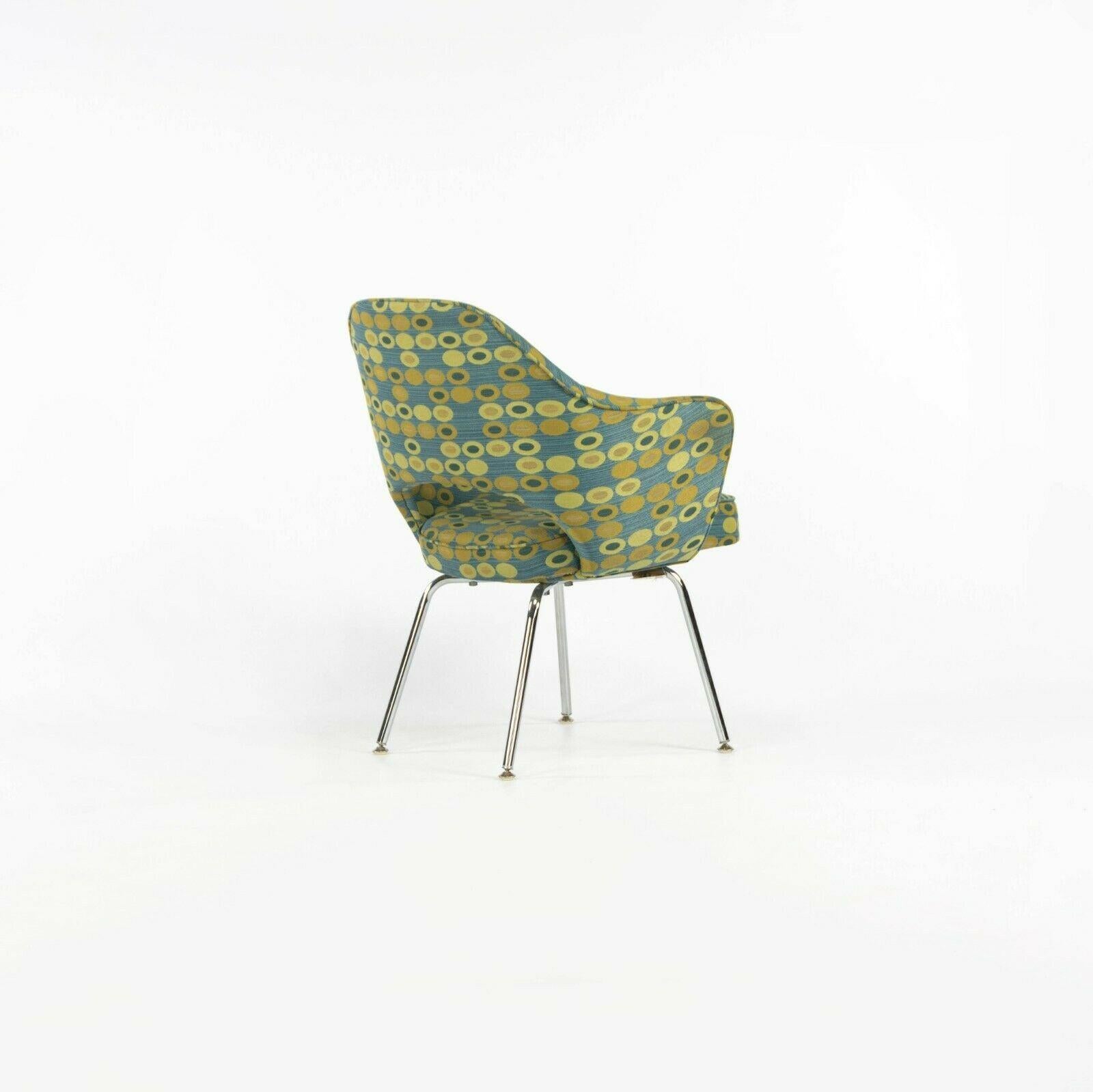 American 2008 Eero Saarinen for Knoll Executive Dining Arm Chair Abacus Fabric For Sale