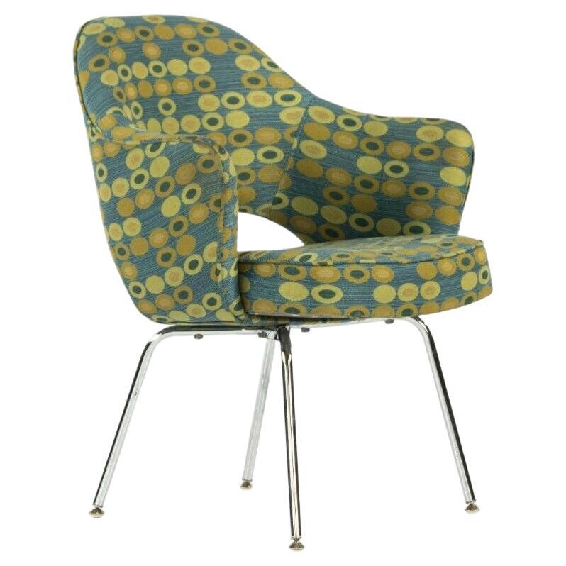 2008 Eero Saarinen for Knoll Executive Dining Arm Chair Abacus Fabric For Sale