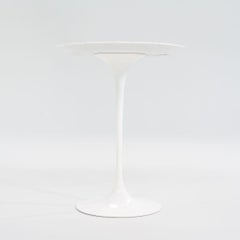 2008 Eero Saarinen for Knoll Tulip Pedestal Round Side Table w/ 16" Marble Top