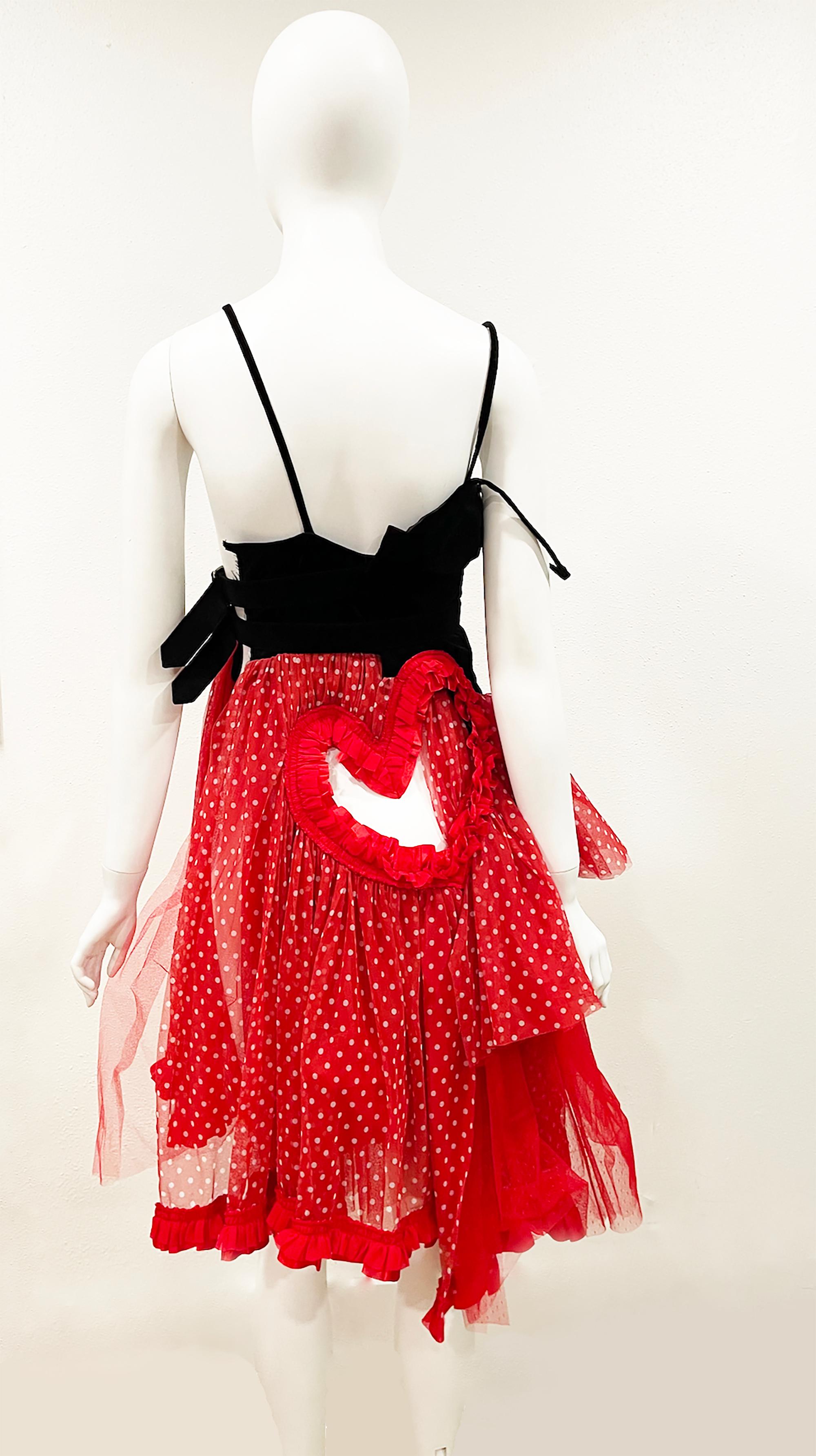 Red 2008 F/W Comme des Garçons Cut out Heart Dress For Sale