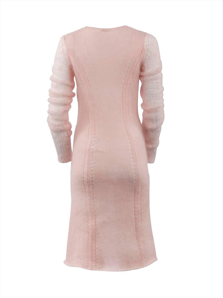 Beige 2008 F/W TAO comme des garçons Pink Mohair Sweater Dress For Sale