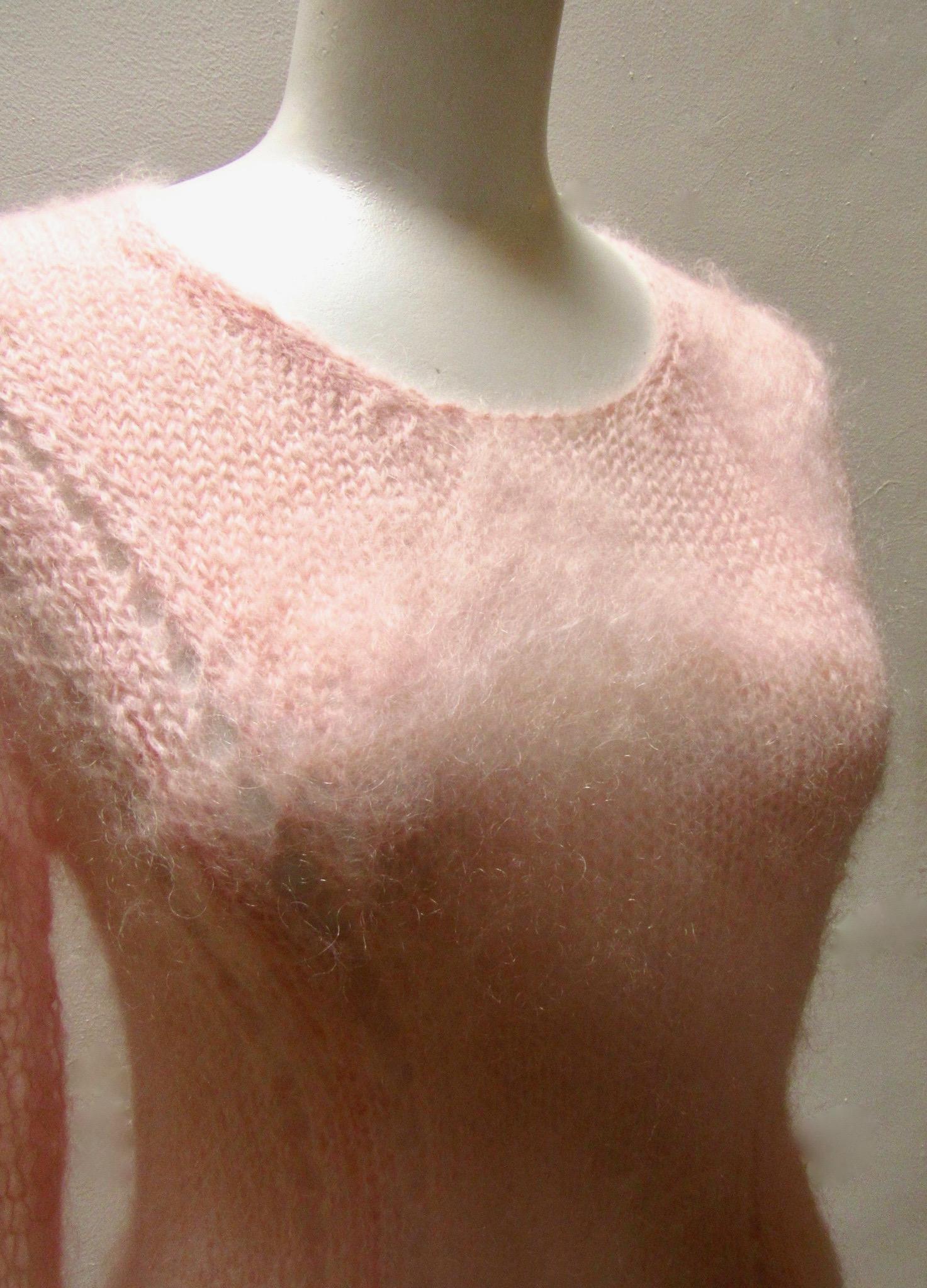 Women's 2008 F/W TAO comme des garçons Pink Mohair Sweater Dress For Sale