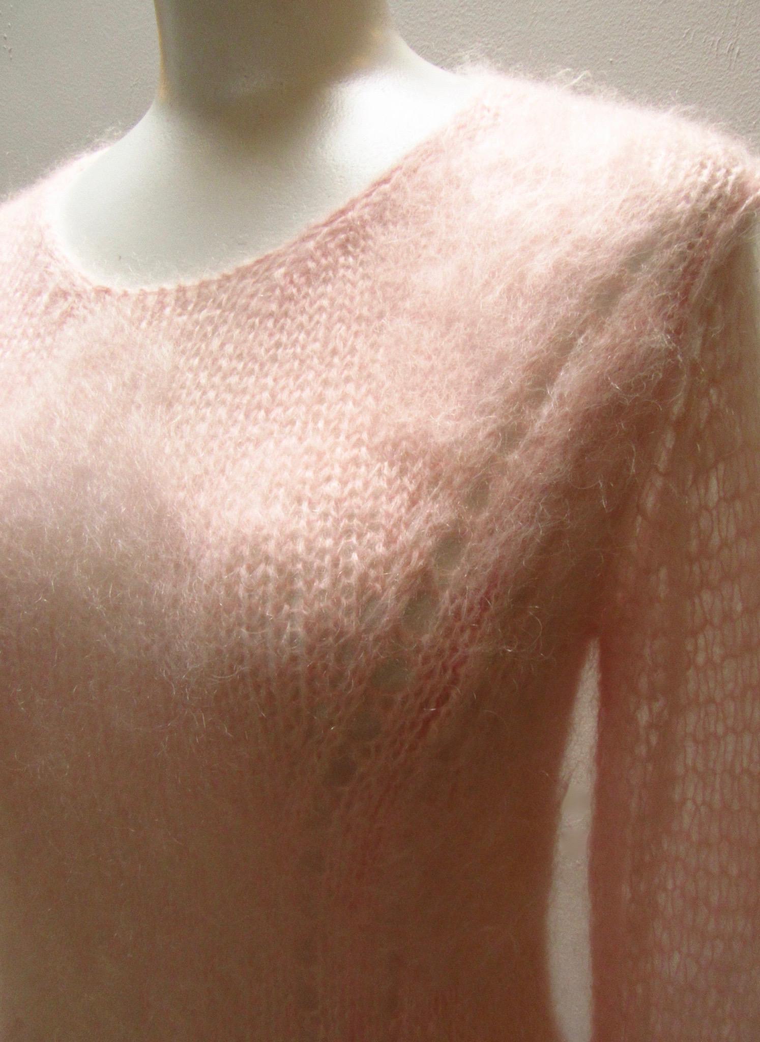 2008 F/W TAO comme des garçons Pink Mohair Sweater Dress For Sale 1