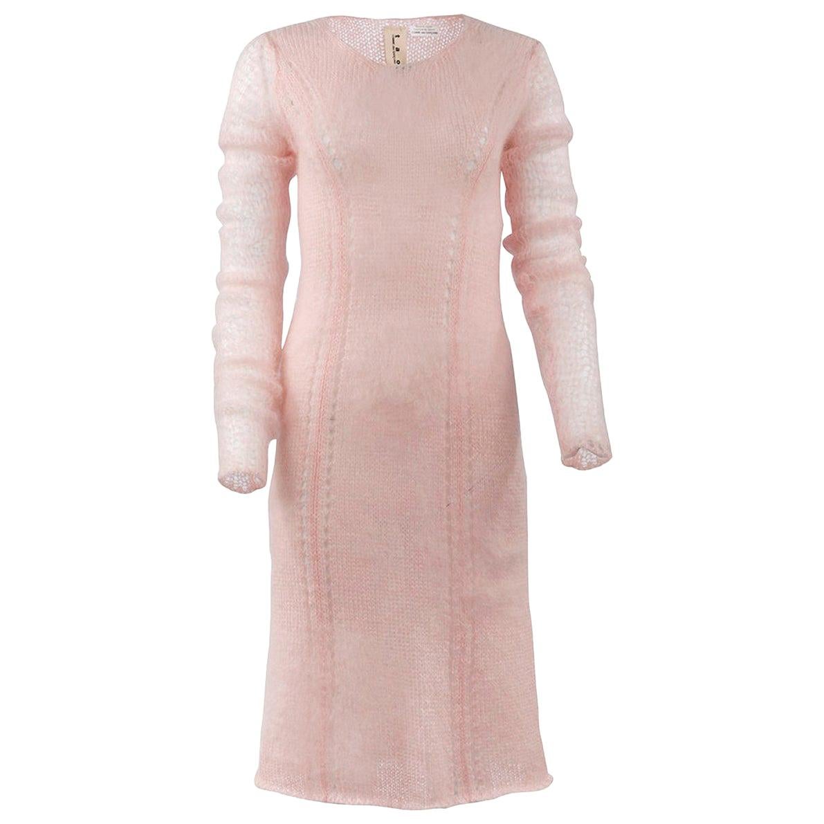 2008 F/W TAO comme des garçons Pink Mohair Sweater Dress For Sale